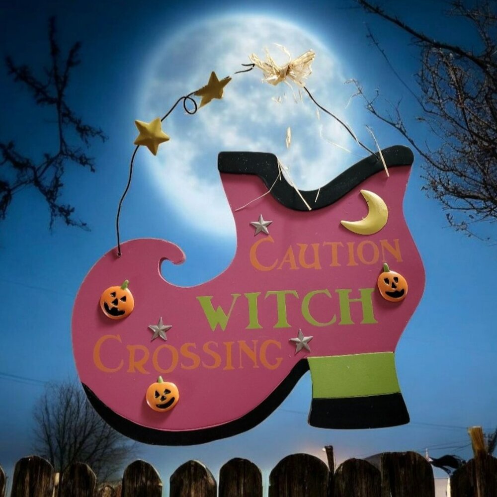 Caution Witch Crossing Sign